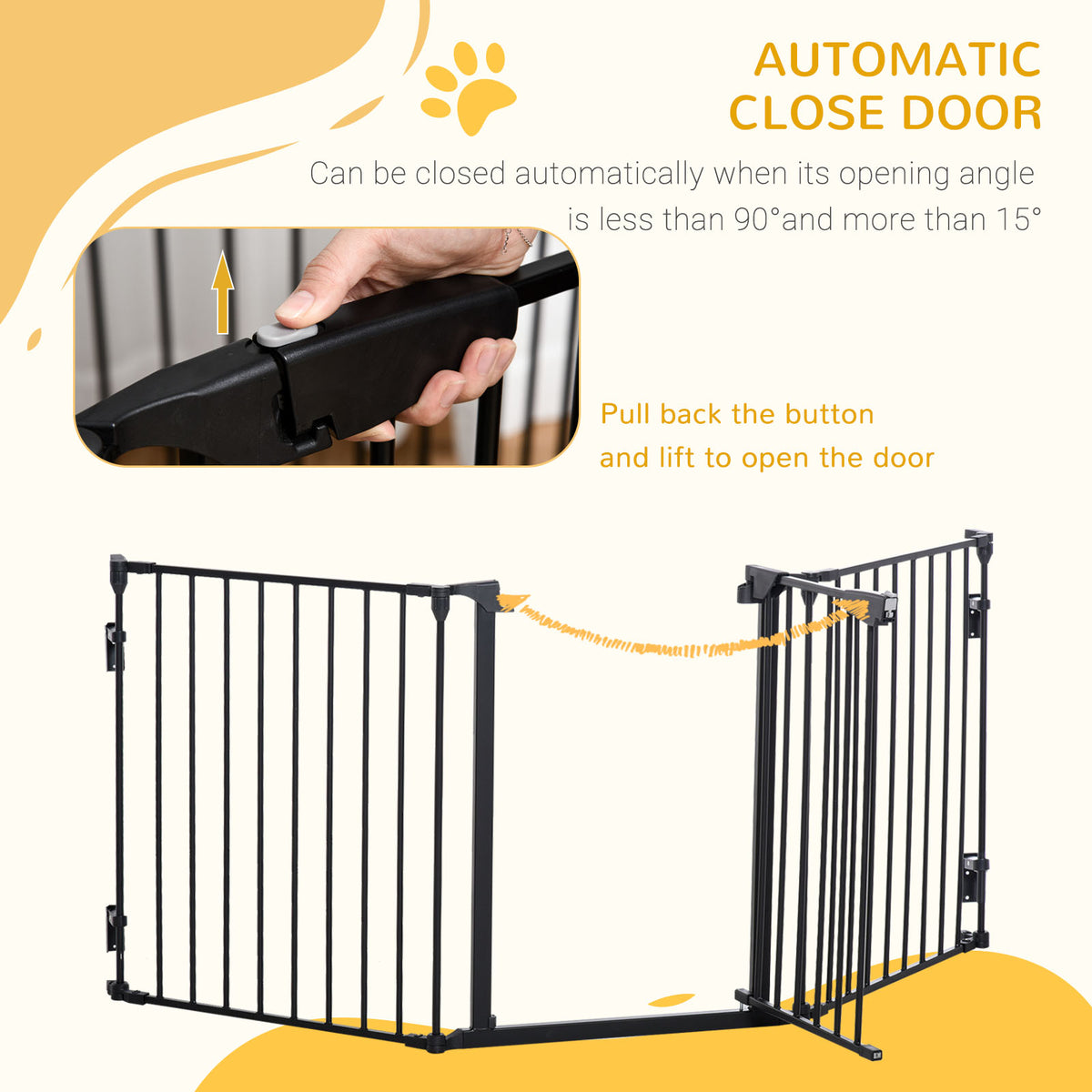Folding three-panel pet gate – image 4