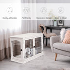 PawHut Dog Crate Side Table – White, 81cm – product view 4