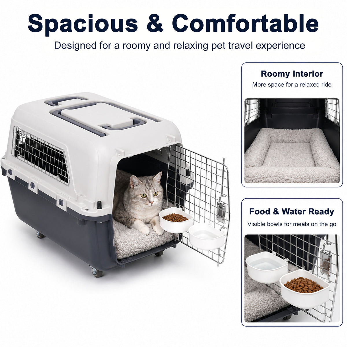 Pet travel crate with wheels – image 5