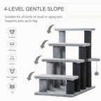 PawHut Four-Step Cat Ladder with Scratch Posts – product view 4