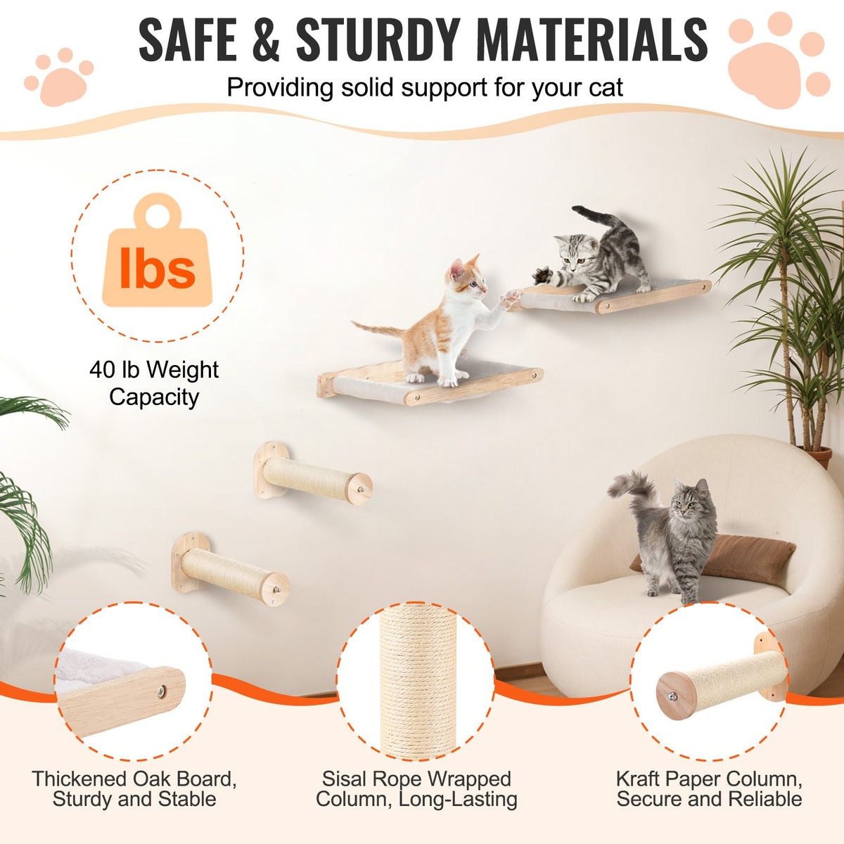 Wall-mounted cat shelves set – image 2