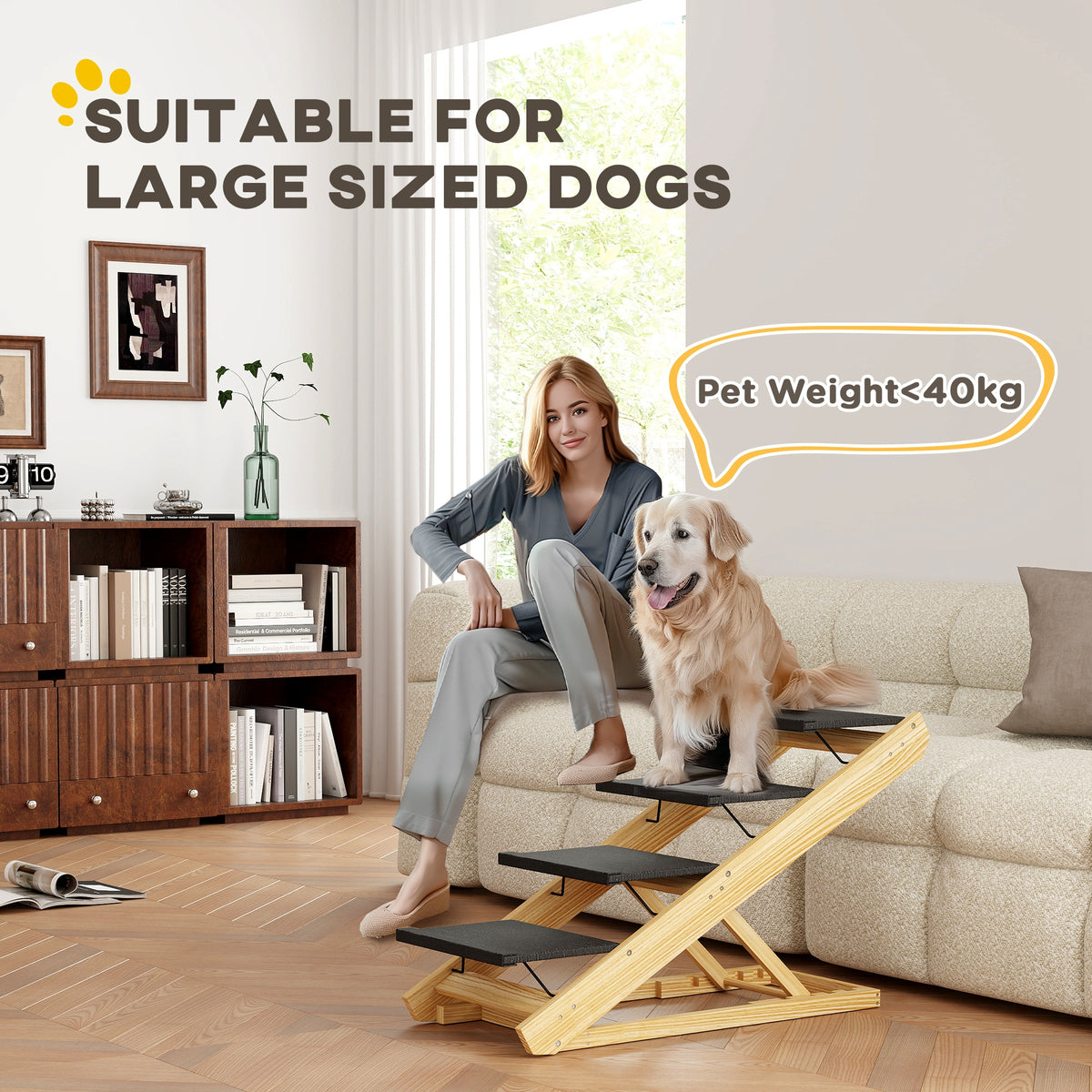 PawHut Adjustable Pet Steps & Ramp – Four Heights – product view 4