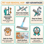 Pet Hair Rubber Broom with Adjustable Handle – product view 2