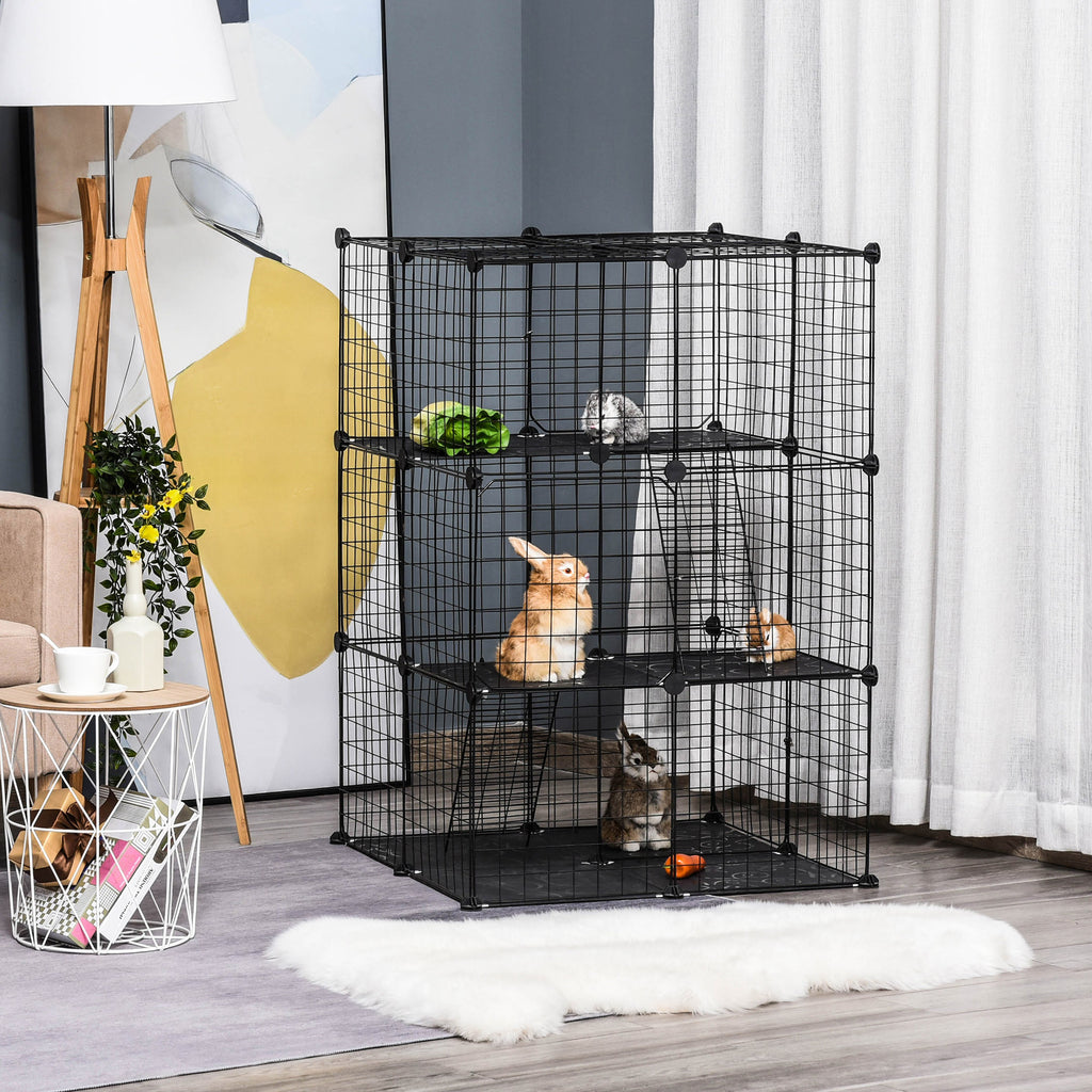 PawHut 39-Panel Small Animal Cage with Ramps – product view 2