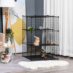 PawHut 39-Panel Small Animal Cage with Ramps – product view 2