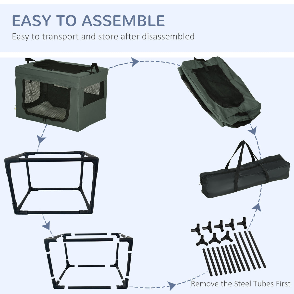 Grey pet carrier – image 2