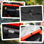 Folding dog stroller – red – image 4