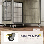 Wheeled dog crate furniture – grey – image 3