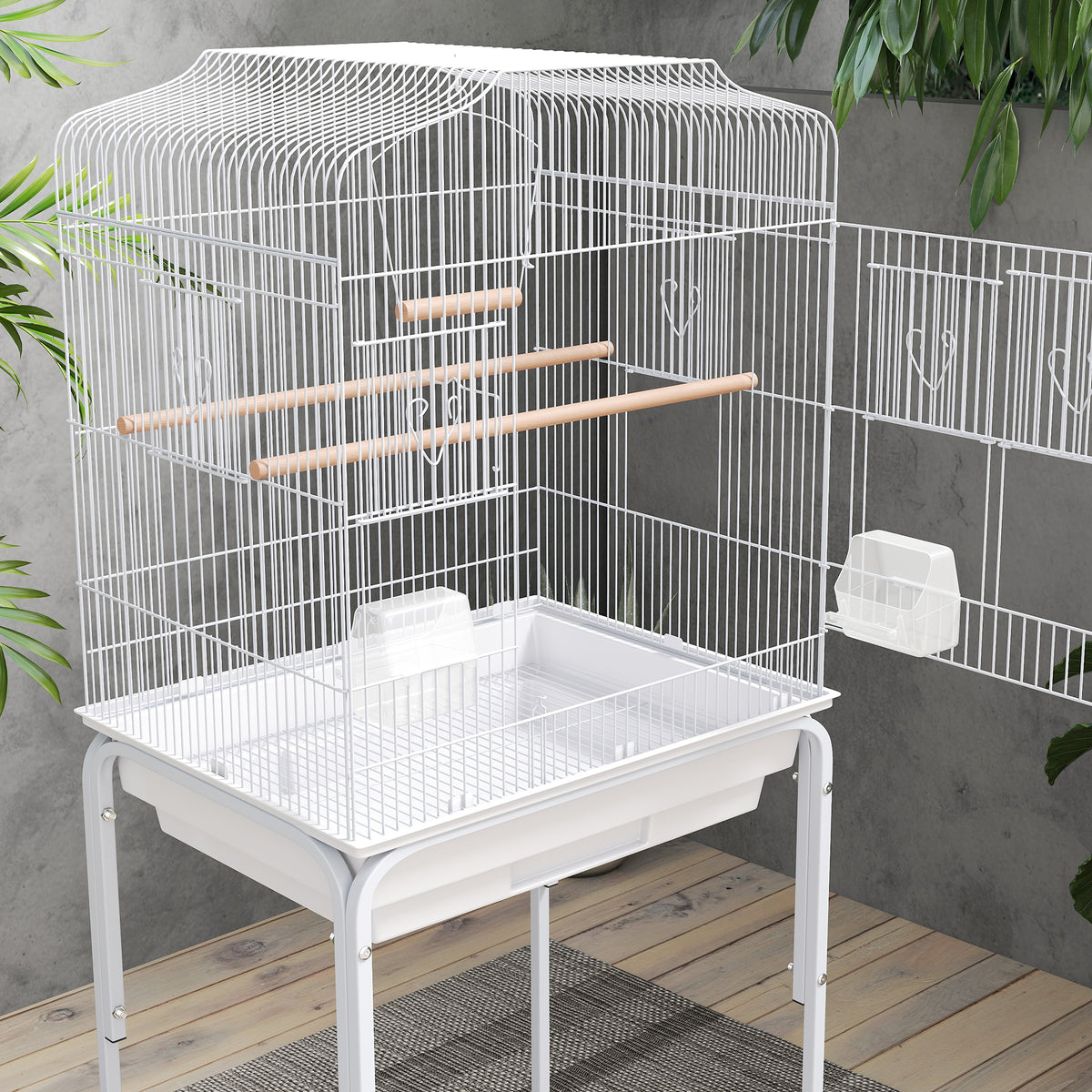 Wheeled bird cage with stand – image 1