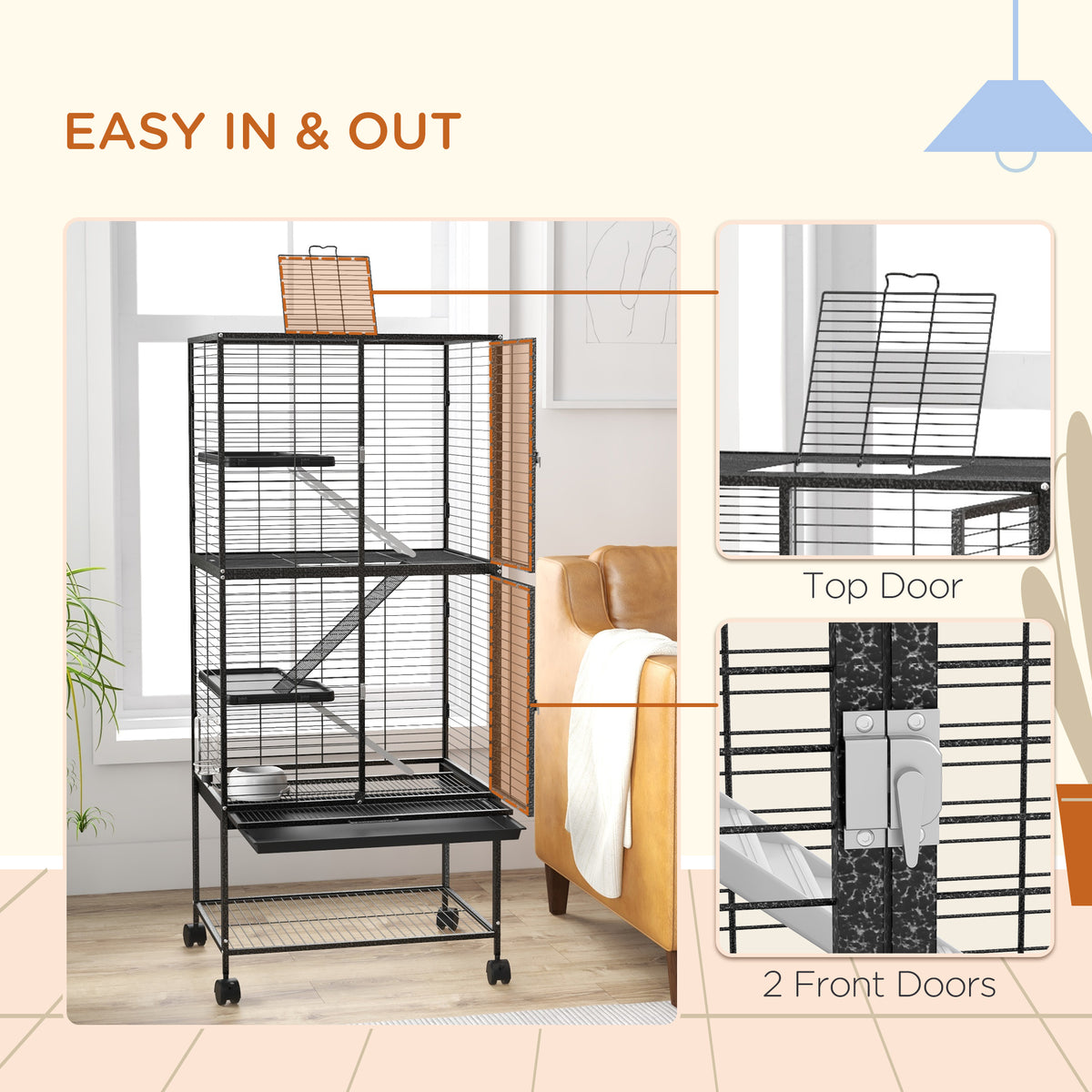 Wheeled small animal cage – image 2