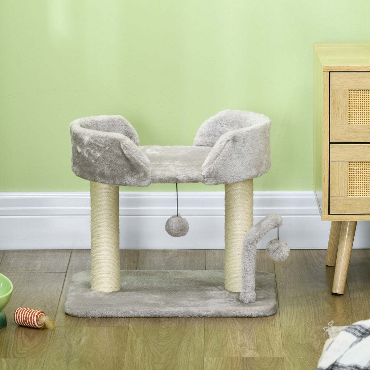 42cm indoor cat tree light grey – image 2