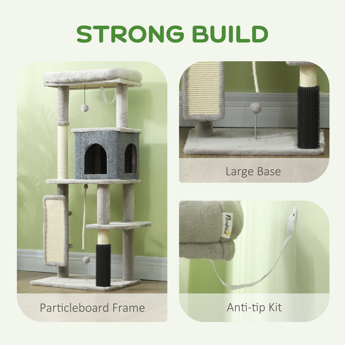 Light grey 132cm cat tree – image 3