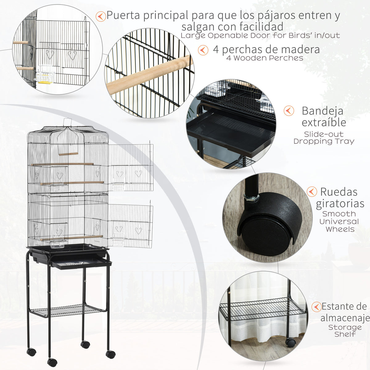 Bird cage with stand – image 4