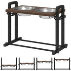 PawHut Adjustable Raised Dog Bowls – Four Heights – product view 1