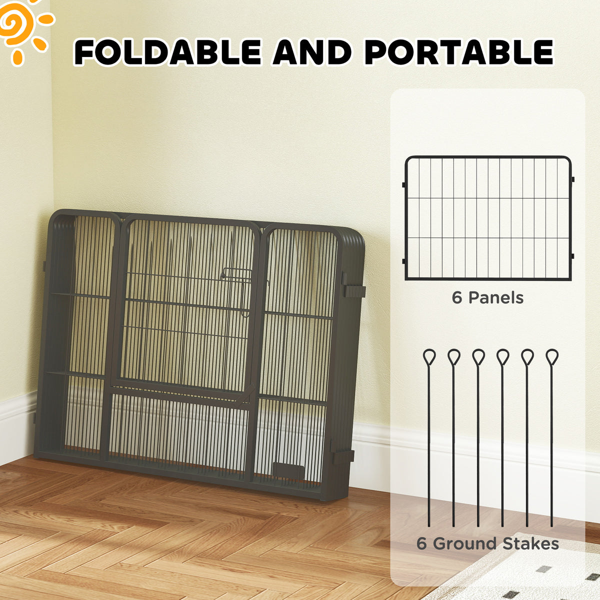 Six-panel dog playpen – image 3