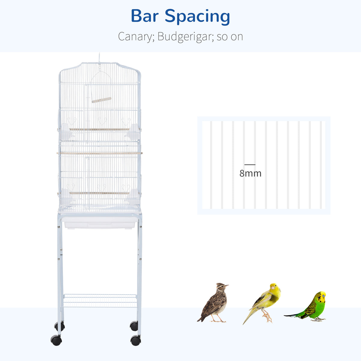 Wheeled white bird cage – image 3