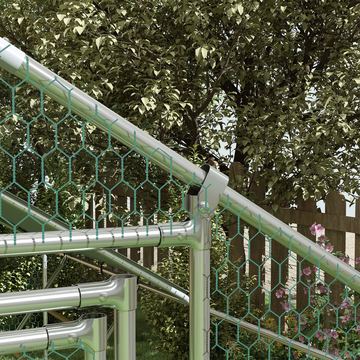 Walk-in chicken run with feeder – image 4