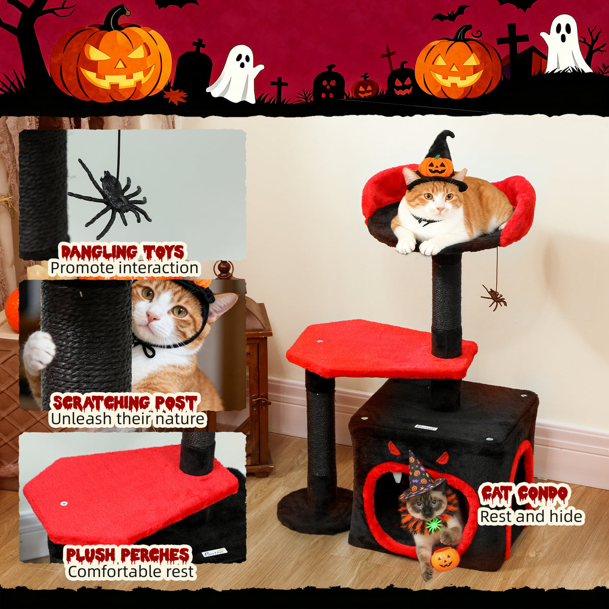 Gothic cat tree with coffin platform – image 4