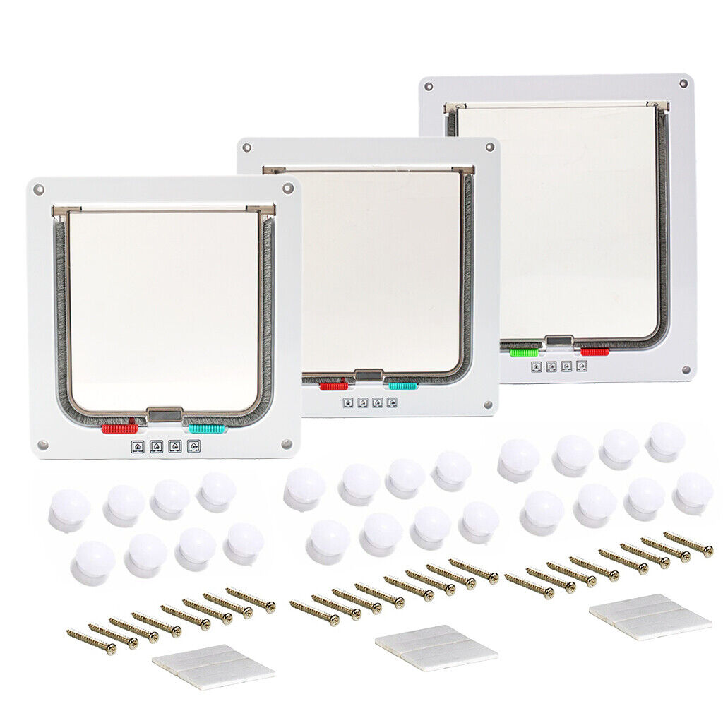 Four-Way Locking Pet Door – White – product view 3