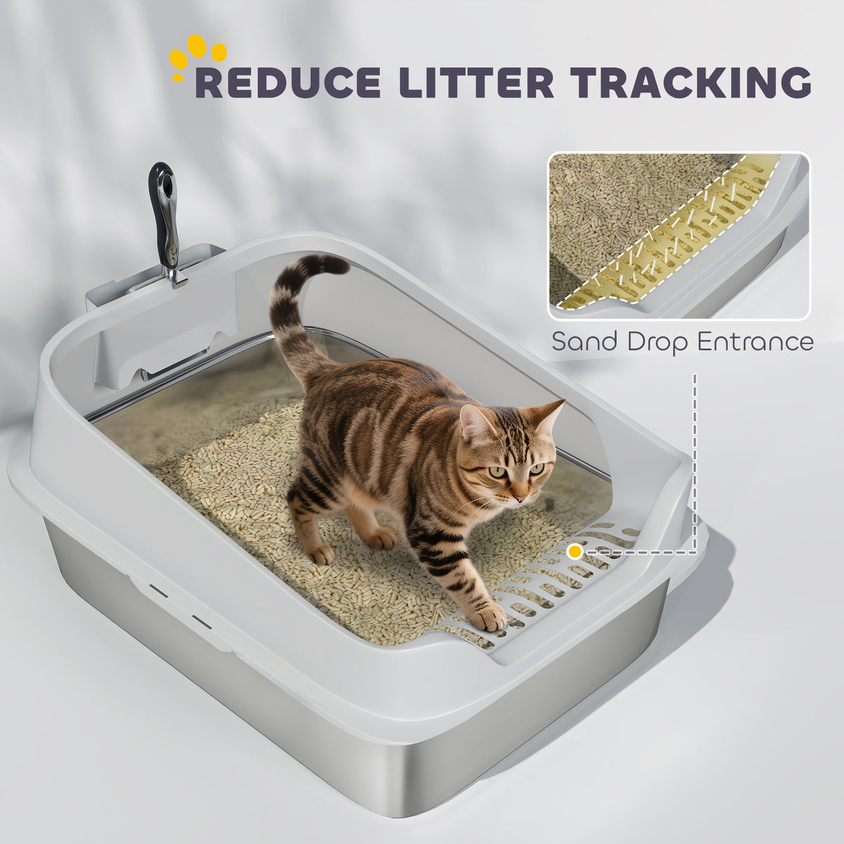 XL stainless steel cat litter box – image 2
