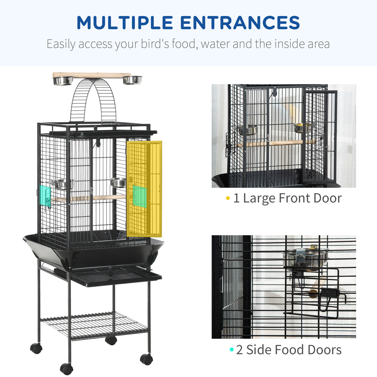 156cm bird cage with open play top – image 3