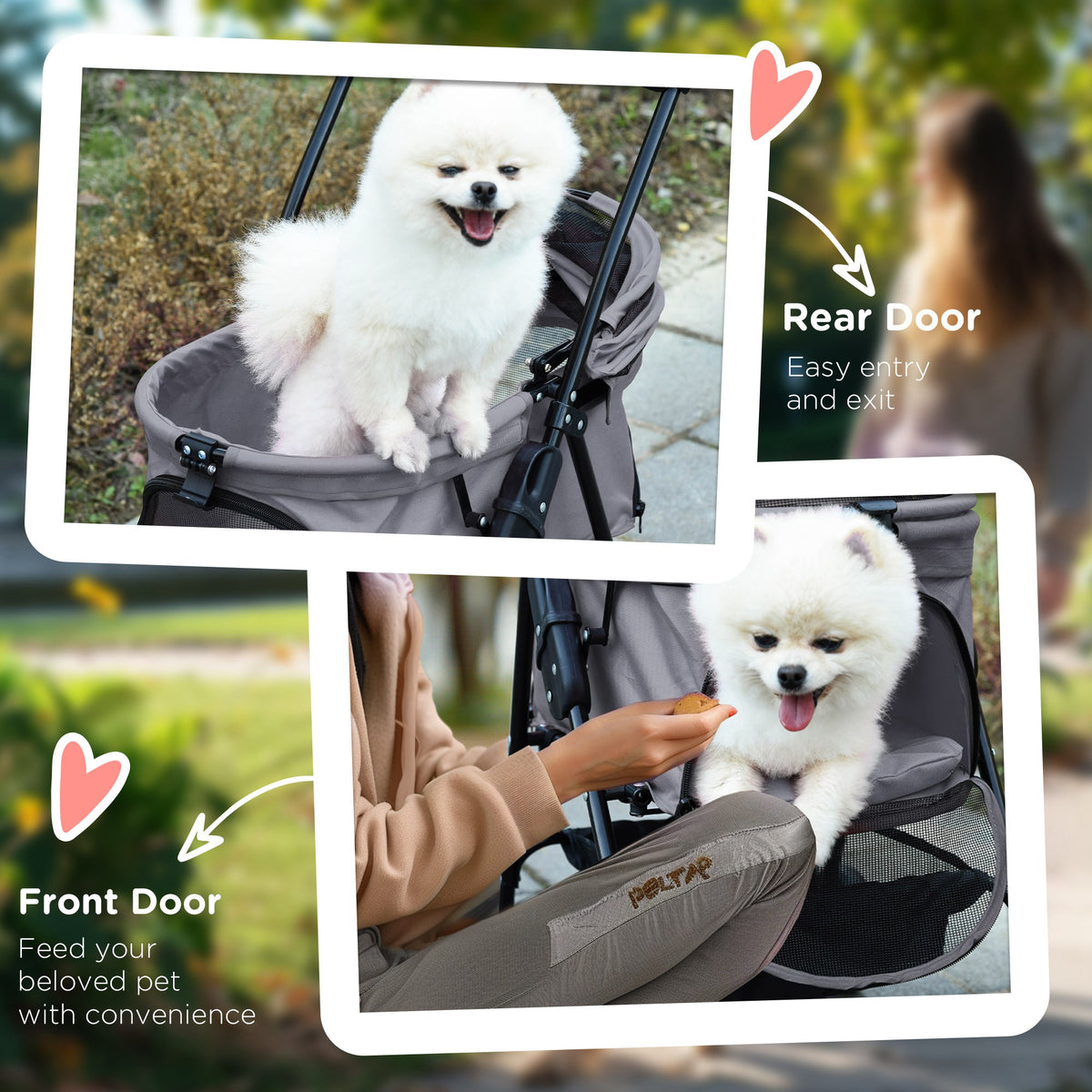 Four-wheel folding dog stroller – image 2