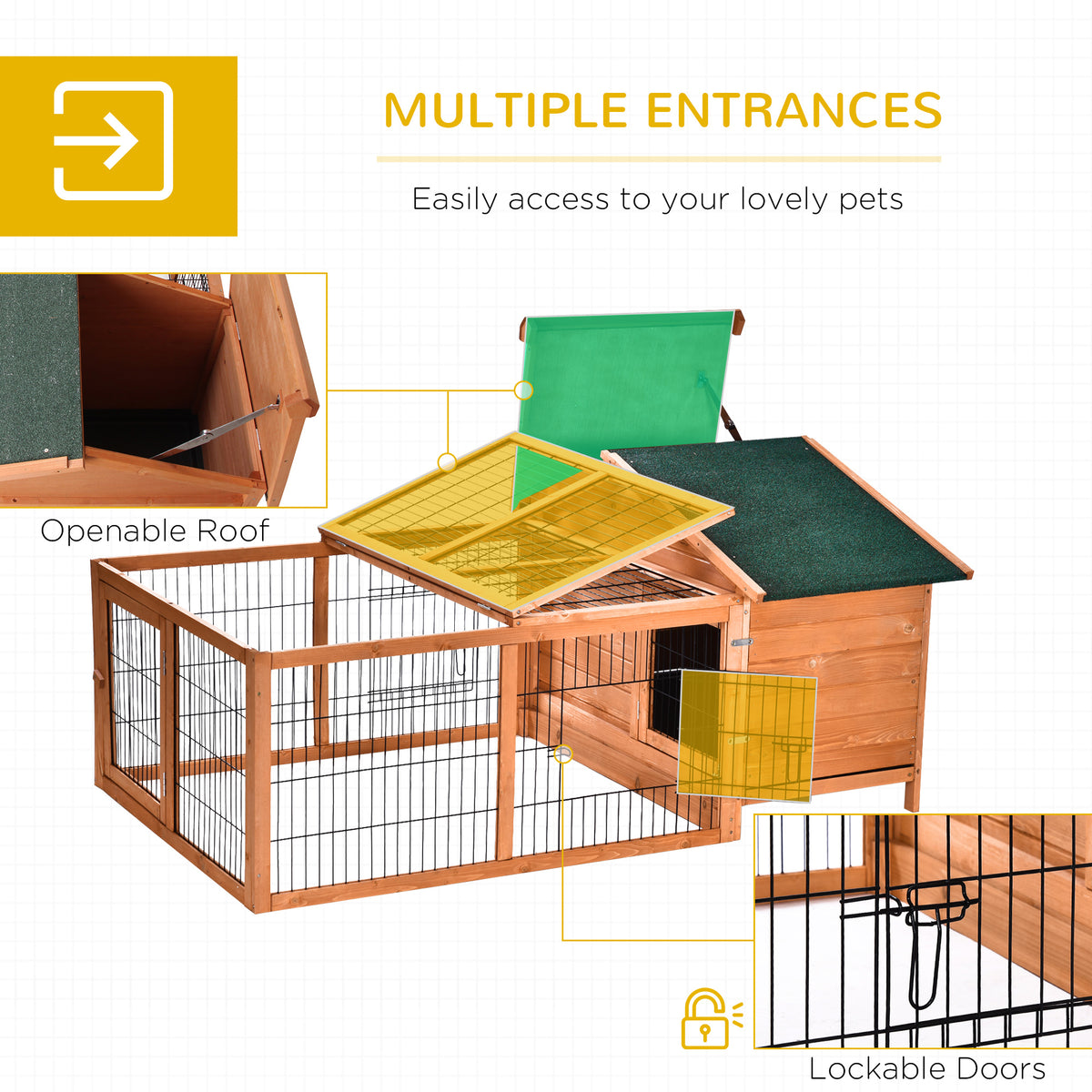 Rabbit hutch with run – image 4