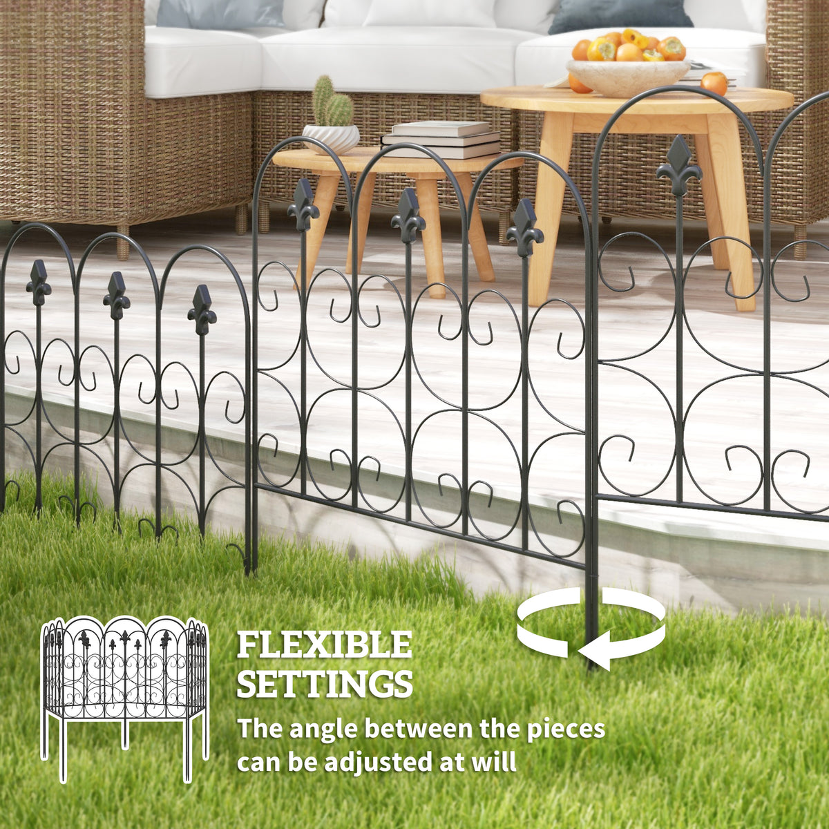 Black metal garden fence – image 4