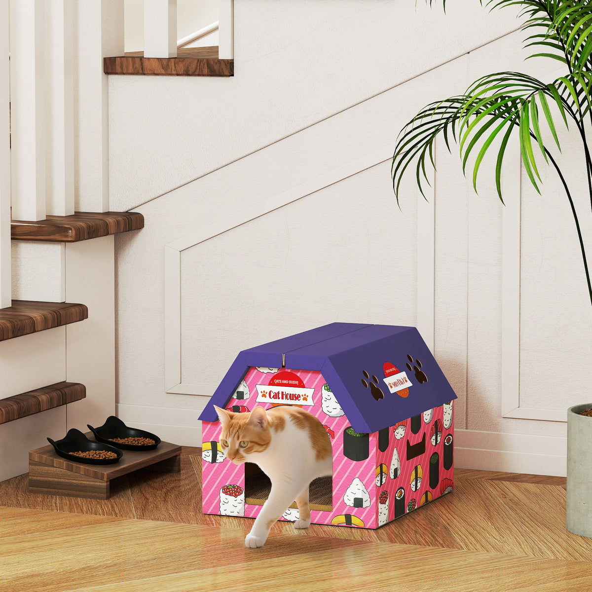 PawHut sushi-style cat house – image 4