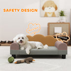 PawHut Small Dog Sofa with Armrests – Grey – product view 5