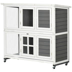 Two-tier wooden rabbit hutch – image 4