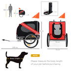 PawHut Dog Bicycle Trailer – Red & Black – product view 3