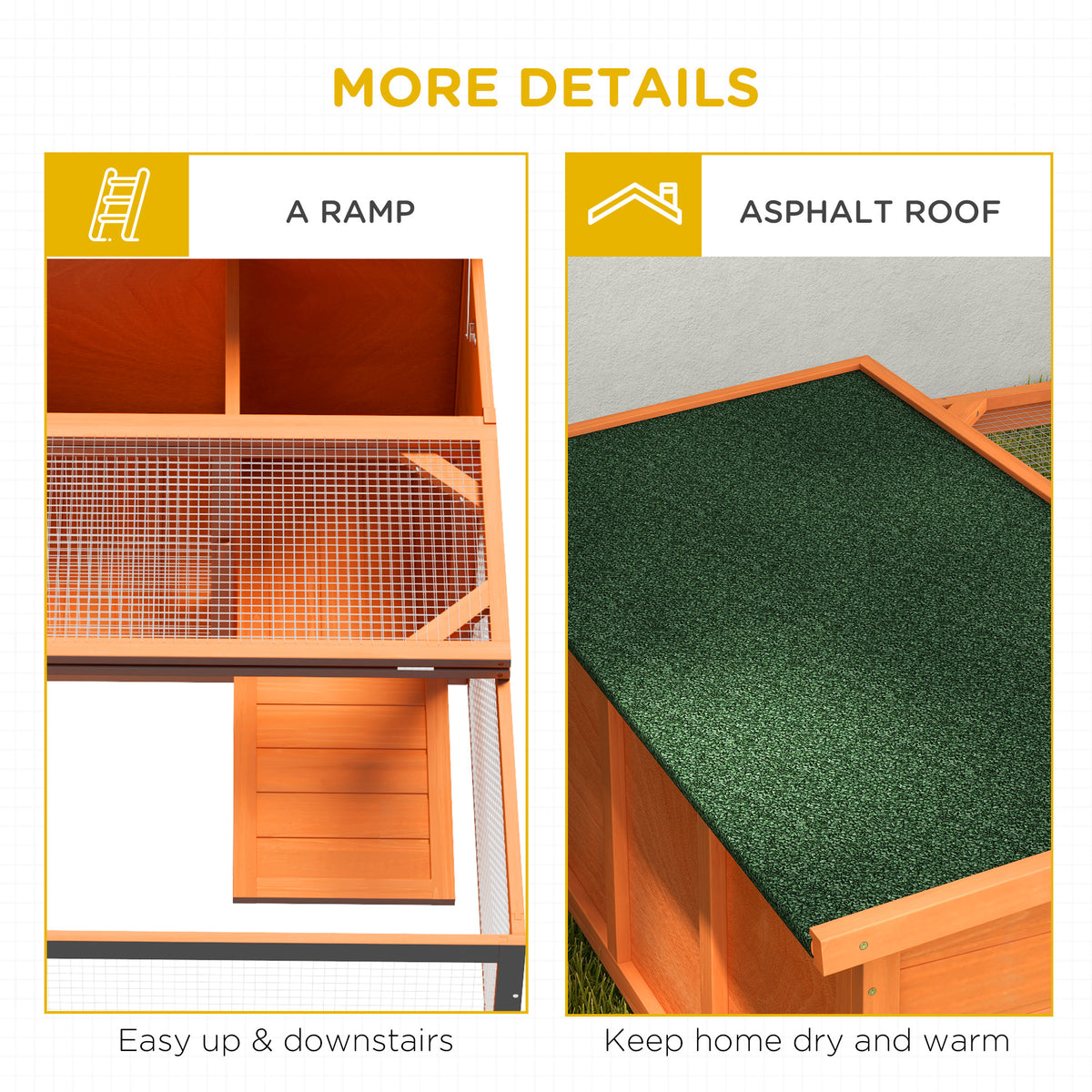 Raised rabbit and guinea pig hutch with run – image 3