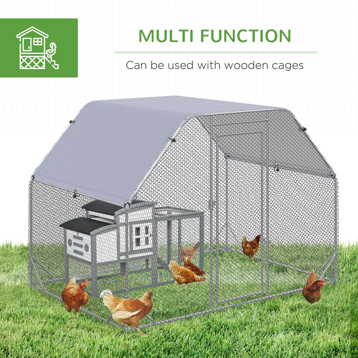 Walk-in chicken run with roof – image 5