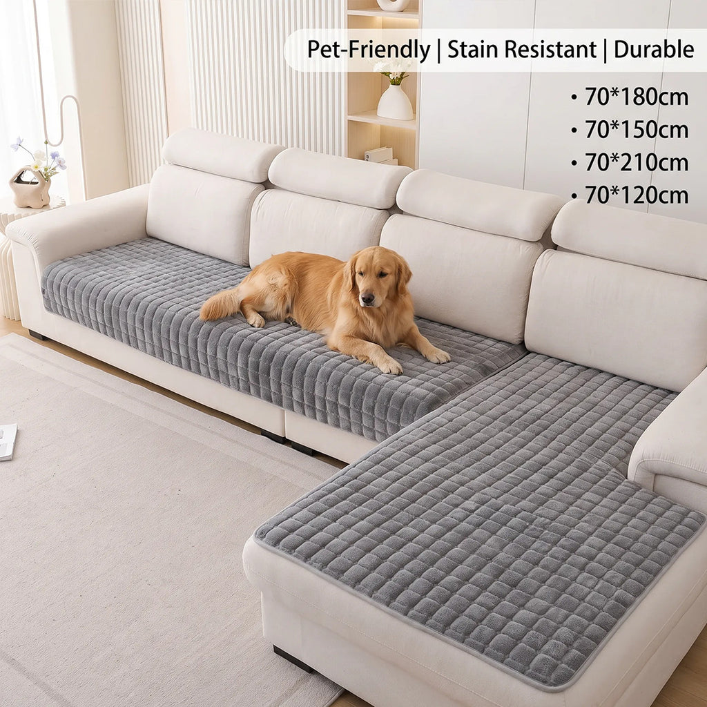 Plush Pet Sofa Protector – Grey – product view 1