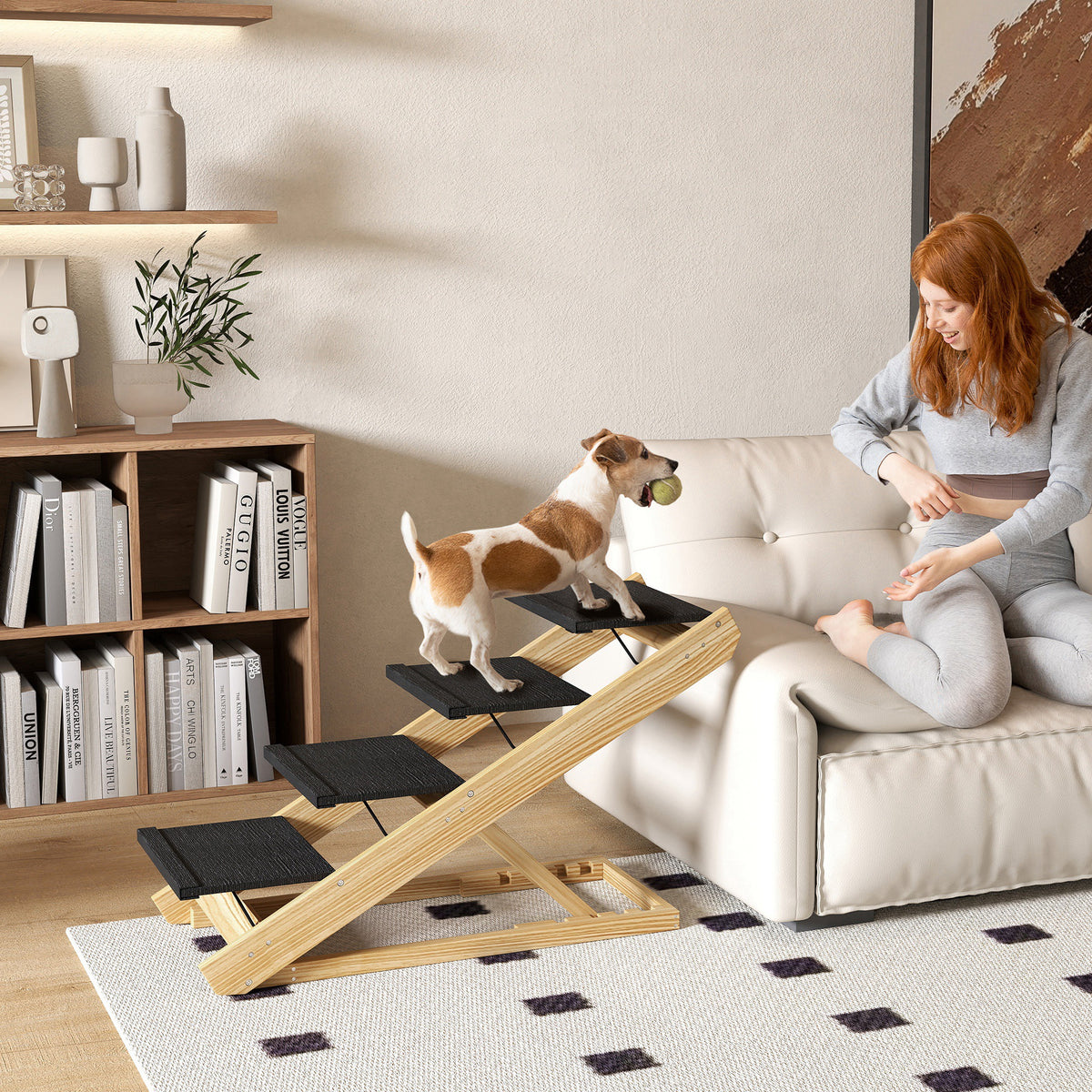 PawHut Adjustable Pet Steps & Ramp – Four Heights – product view 2