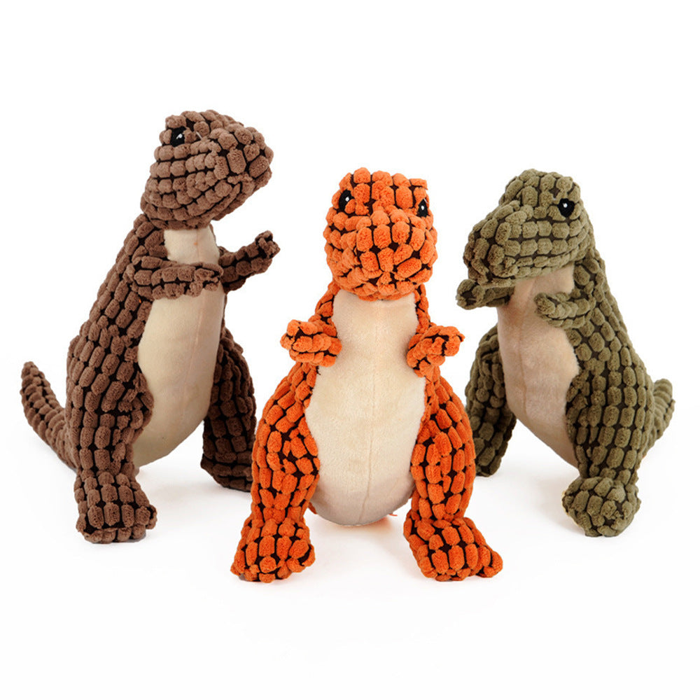 Plush squeaky dinosaur dog toy – image 5