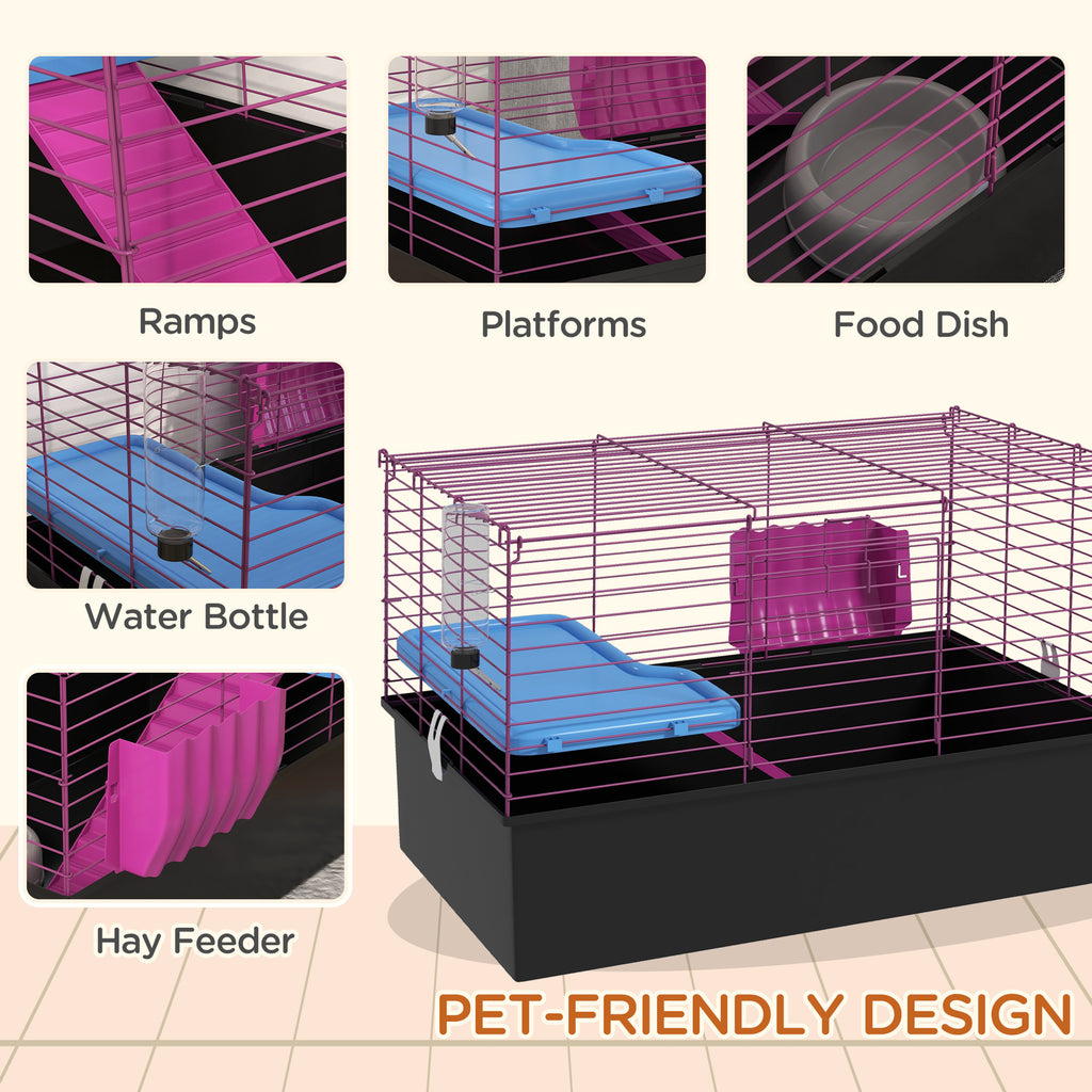 PawHut Small Animal Cage with Ramp – 71cm – product view 5