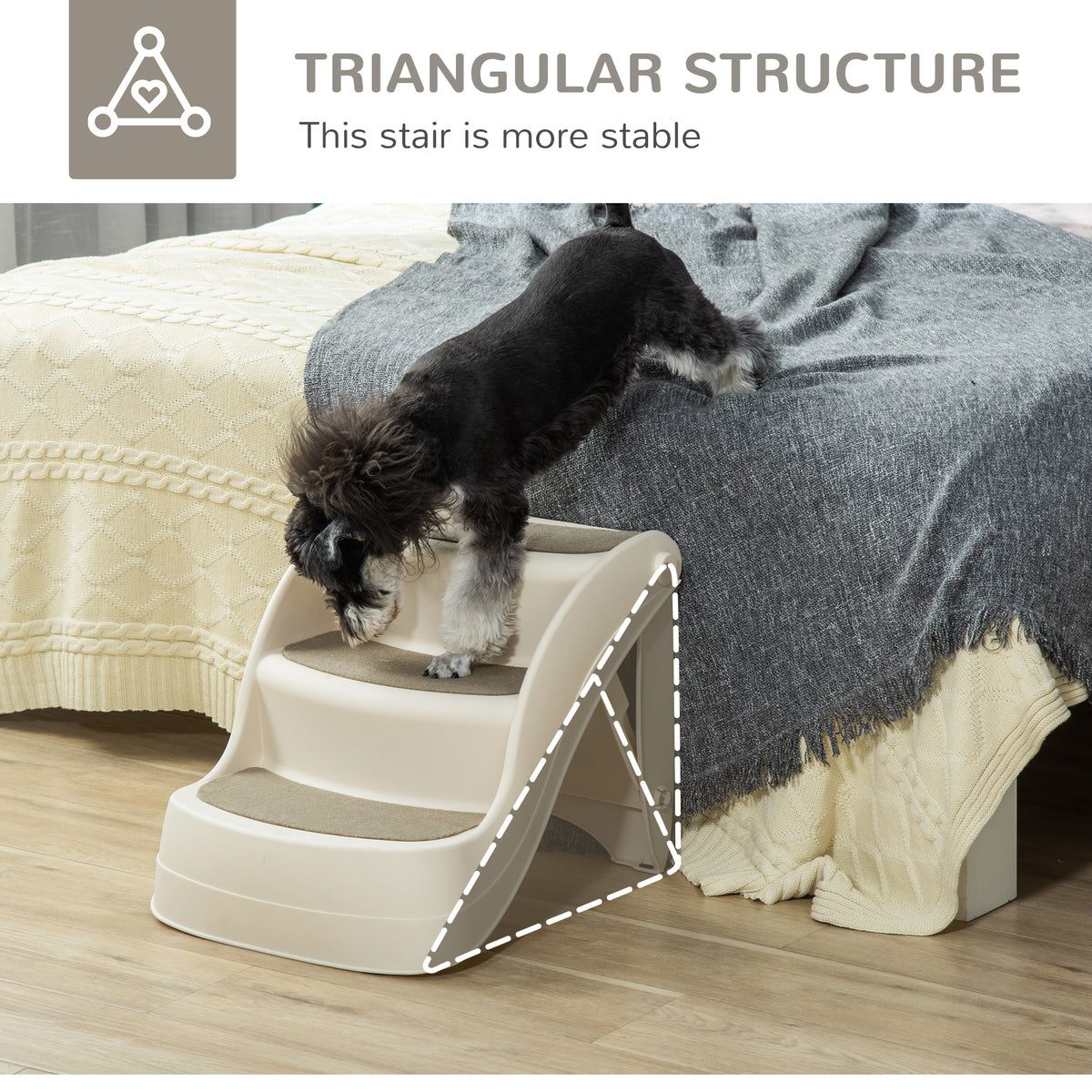 Folding three-step dog stairs – image 4