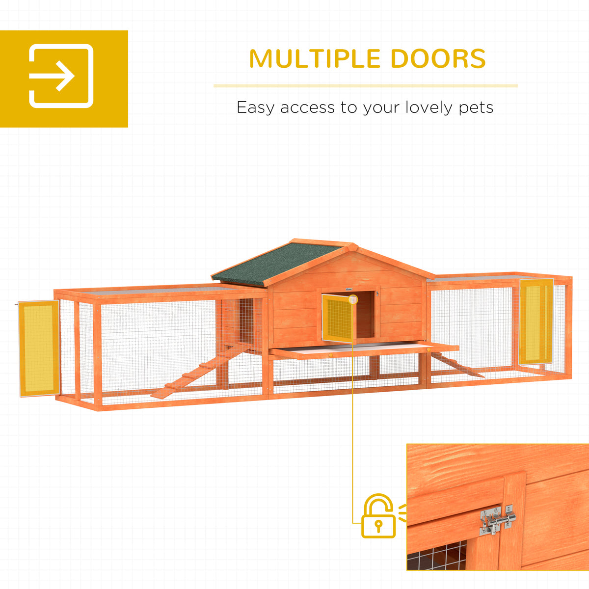 Wooden rabbit hutch with run – image 4