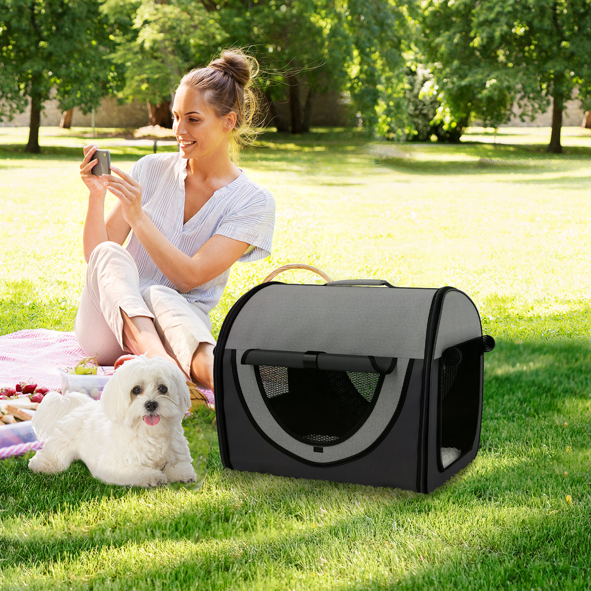 PawHut folding fabric pet crate – image 5