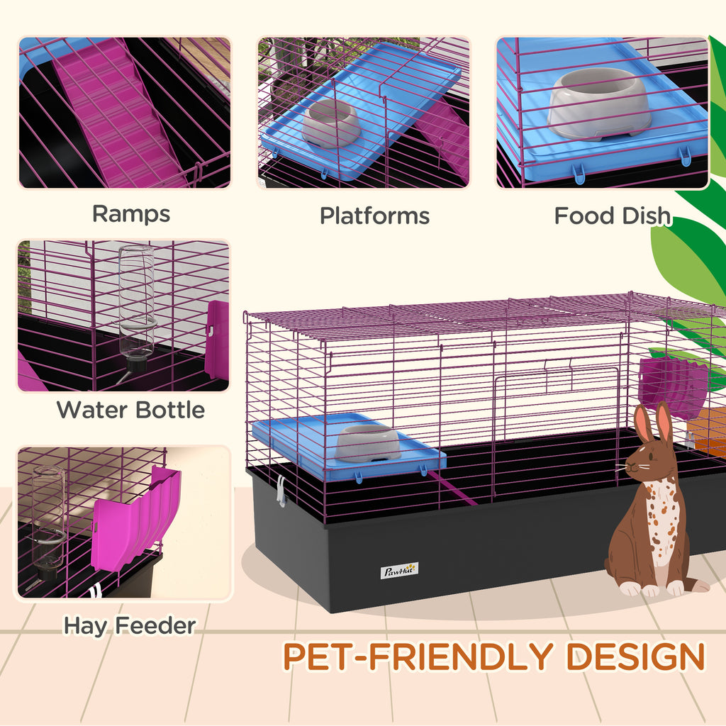 PawHut Small Animal Cage with Platform – 99cm – product view 5
