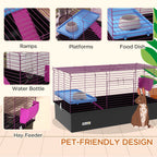 PawHut Small Animal Cage with Platform – 99cm – product view 5