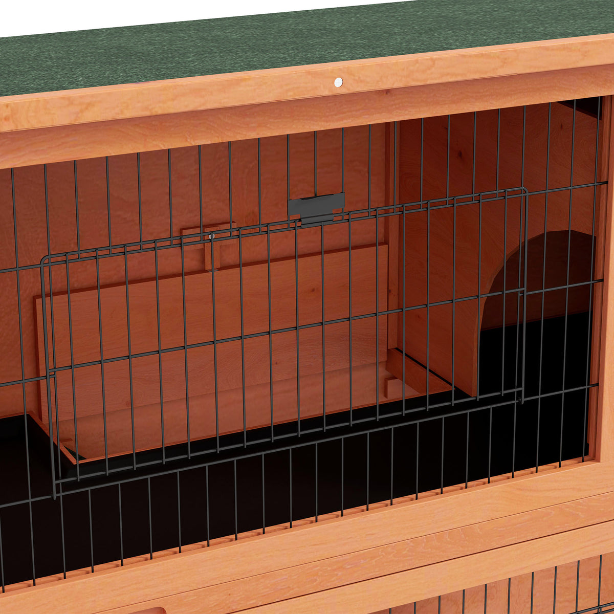 Two-tier wooden rabbit hutch – image 1