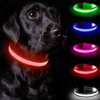 Rechargeable LED Dog Collar – Red, Medium – product view 1