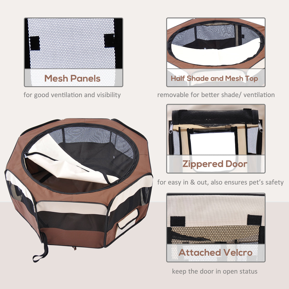 Portable pet playpen detail