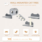 Grey wall-mounted cat tree – image 4