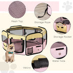 PawHut Folding Fabric Pet Playpen – Pink, 90cm – product view 4