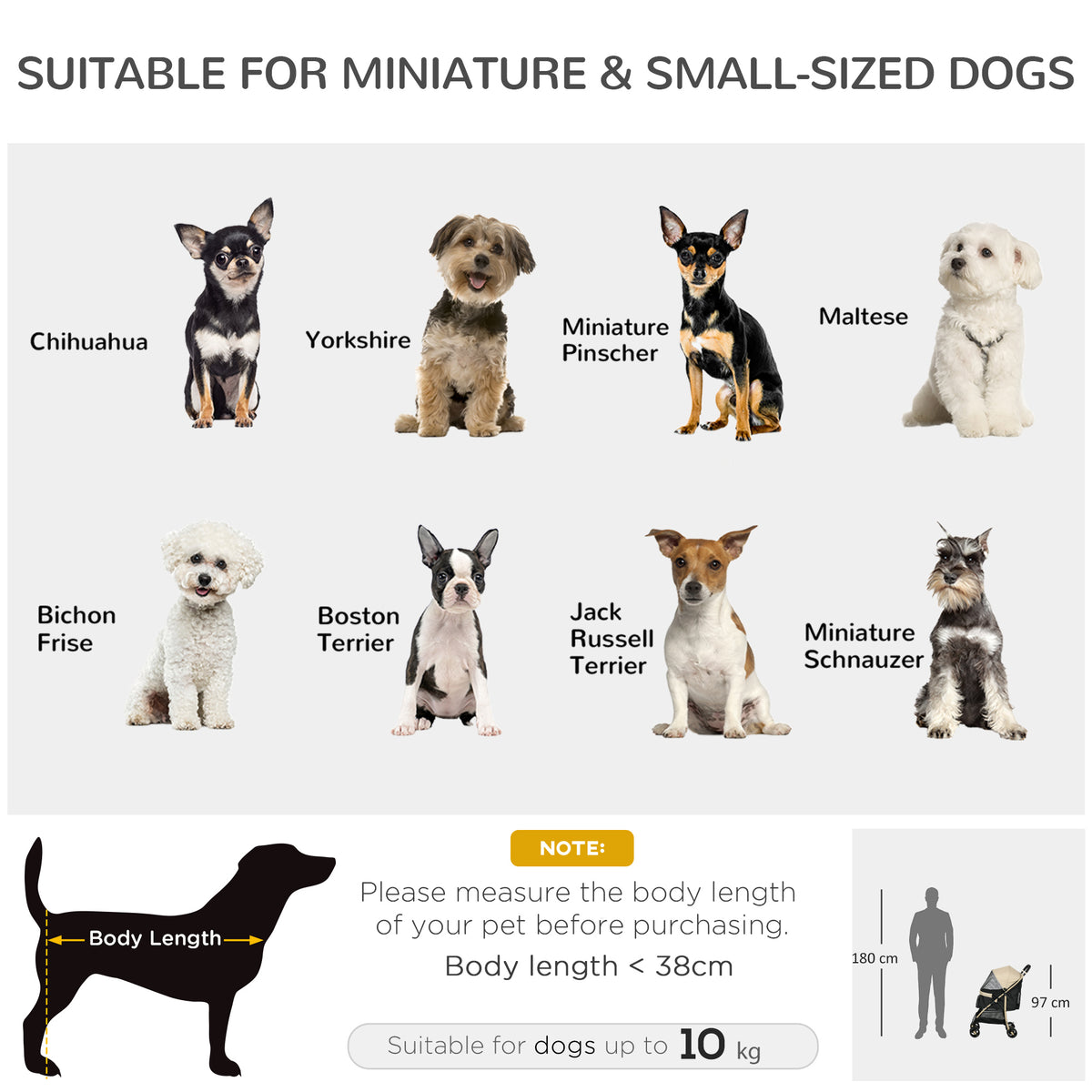 PawHut pet stroller with rain cover – image 2