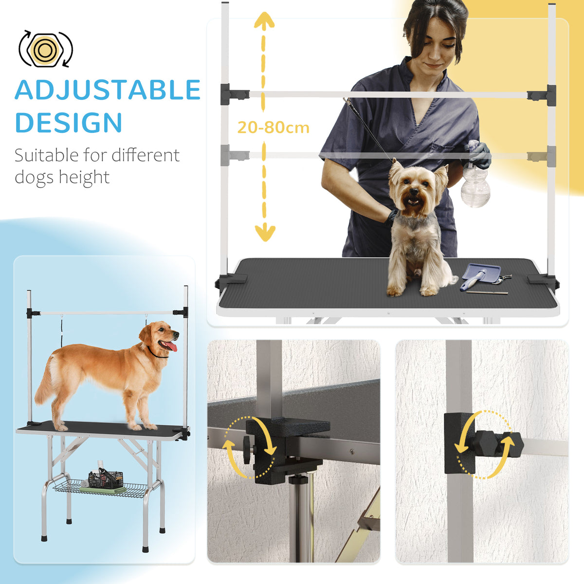PawHut Folding Dog Grooming Table – 107cm – product view 4